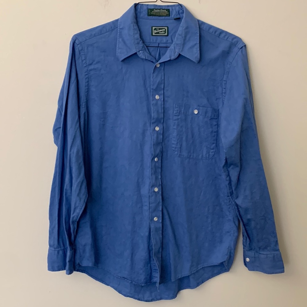 Tommy Bahama Blue Long-Sleeve Dress Shirt
